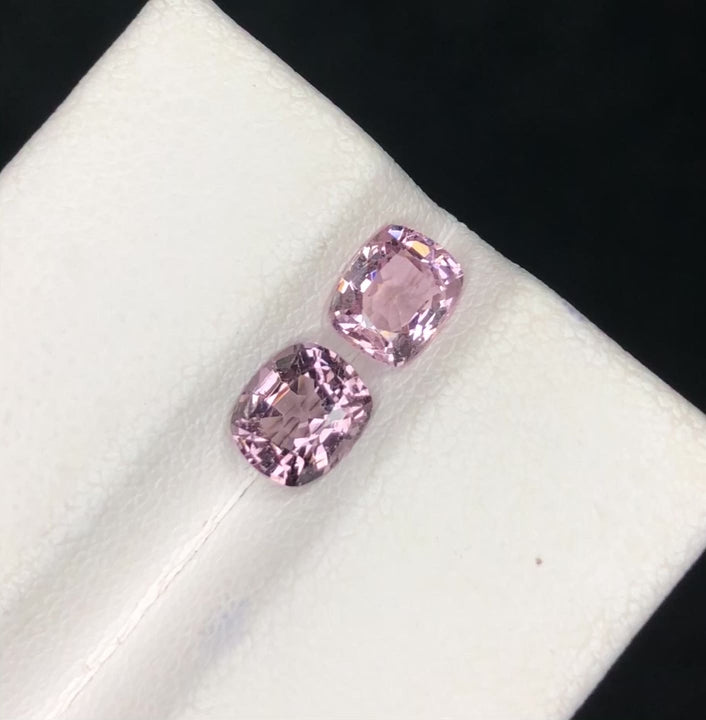 1.67ctw Natural Spinel Matching Pair - Rare Lilac-Lavender Hue - VS Cushion Cut (WAV90)