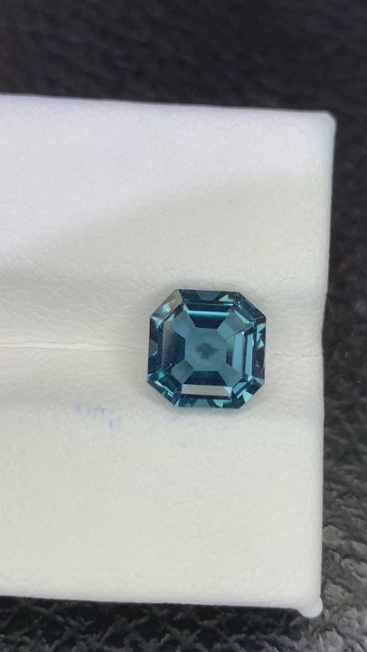 (2.83ct) Natural London Blue Topaz - Precision Asscher Cut - Deep Teal Square Gemstone (WAV22)