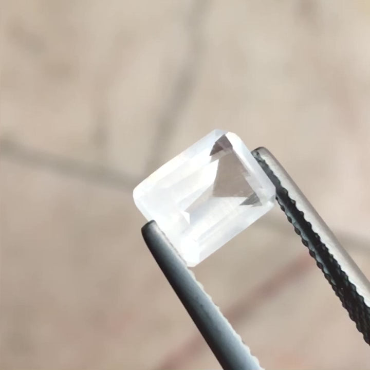 1.60ct Natural White Topaz - Untreated - Sleek Emerald Cut - VS Clarity (WAV76)