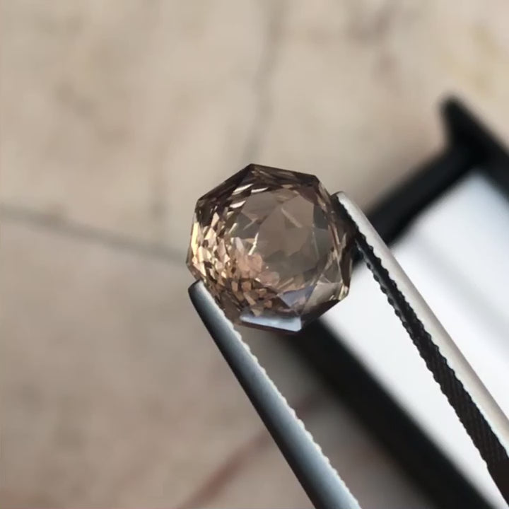 3.60ct Natural Smokey Quartz - Precision Octagon Cut - VS Clarity - 100% Untreated (WAV74)
