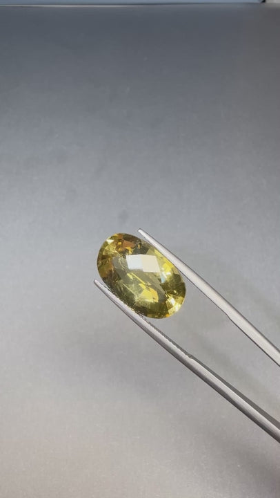(7.74ct) Natural Golden Yellow Citrine - Precision Oval Cut - 14x10mm Large Gemstone (WAV37)