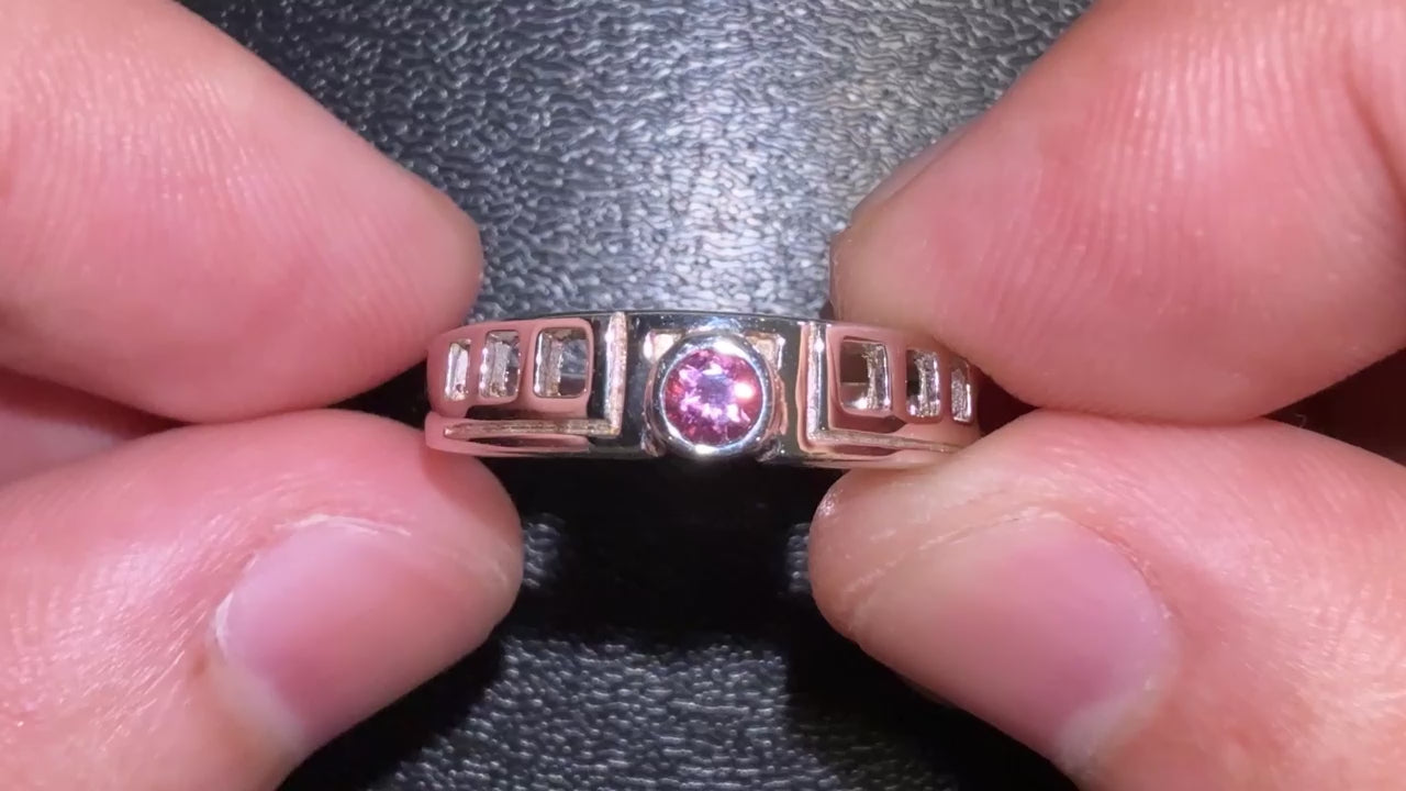(3.86g) Natural Vivid Pink Tourmaline Ring (WAVJ8)