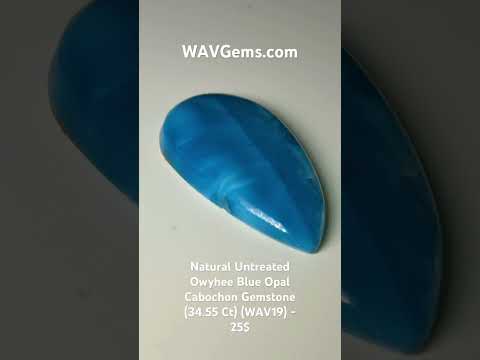 Natural Untreated Owyhee Blue Opal Cabochon Gemstone (34.55 Ct) (WAV19)