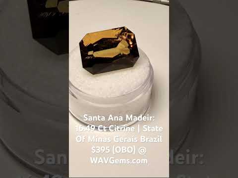 |Custom Precision Cut| Santa Ana Madeir: 16.49 Ct Citrine | State Of Minas Gerais Brazil (WAV24)