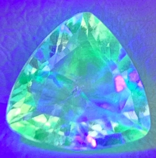 Rare (0.85ct) Natural Hyalite Opal - Precision Trilliant Cut - Transparent Gem fro (WAV30)
